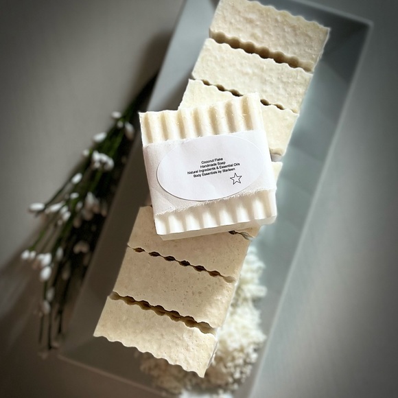 HAND CRAFTED  Soap | Coconut with Organic Coconut Flakes. Handmade - Picture 4 of 4